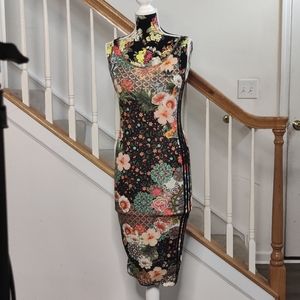 adidas Originals Floral bodycon dress